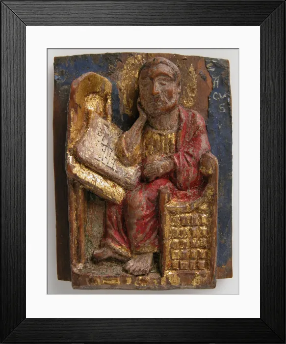 Framed Print : Miniature Relief of Saint Mark at His Writing Table, German, ca. 1200-1225 Framed Print : Miniature Relief of Saint Mark at His Writing Table, German, ca. 1200-1225
