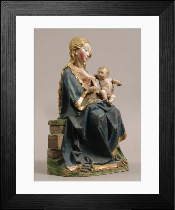 Framed Print : Enthroned Virgin with Nursing Child, German, Late 15th century. Creator: Unknown Framed Print : Enthroned Virgin with Nursing Child, German, Late 15th century. Creator: Unknown
