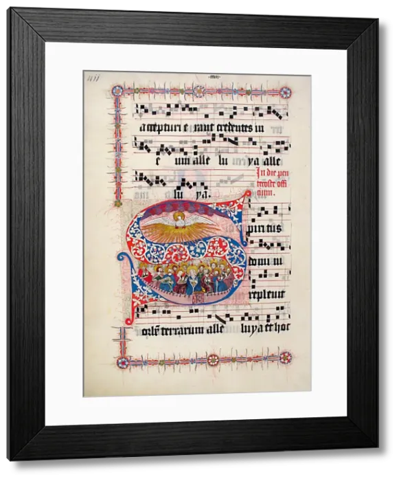 Framed Print : Manuscript Leaf with Initial S, from a Gradual, German, second quarter 15th century Framed Print : Manuscript Leaf with Initial S, from a Gradual, German, second quarter 15th century