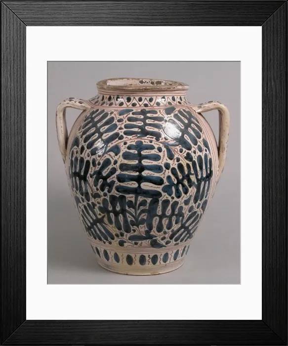 Framed Print : Two-Handled Jar, Italian, early 15th century. Creator: Unknown Framed Print : Two-Handled Jar, Italian, early 15th century. Creator: Unknown