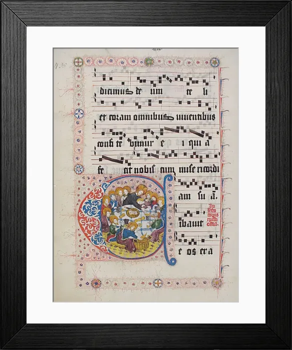 Framed Print : Manuscript Leaf with Initial C, from a Gradual, German, second quarter 15th century Framed Print : Manuscript Leaf with Initial C, from a Gradual, German, second quarter 15th century