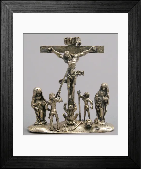 Framed Print : Pendant with the Crucifixion and Attendant Figures, German, ca. 1520. Creator: Unknown Framed Print : Pendant with the Crucifixion and Attendant Figures, German, ca. 1520. Creator: Unknown