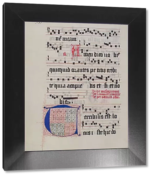 Manuscript Leaf with Initial T, from a Gradual, German, second quarter 15th century