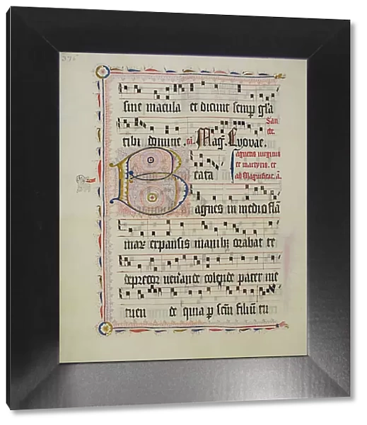 Manuscript Leaf with Initial B, from an Antiphonary, German, second quarter 15th century