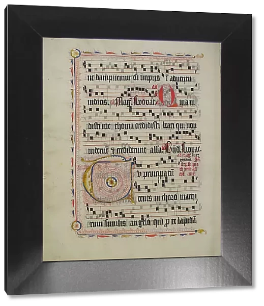 Manuscript Leaf with Initial T, from an Antiphonary, German, second quarter 15th century