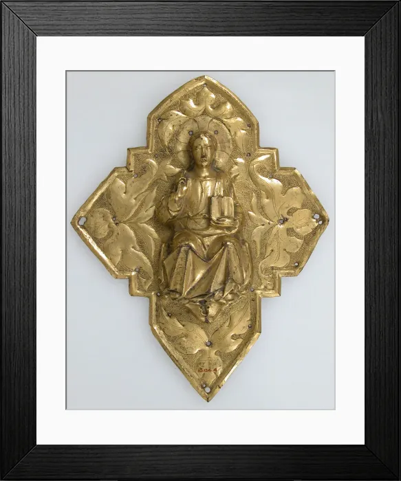 Framed Print : Plaque with Christ in Majesty, Italian, 14th century. Creator: Unknown Framed Print : Plaque with Christ in Majesty, Italian, 14th century. Creator: Unknown