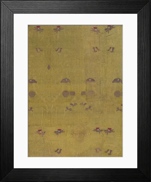 Framed Print : Textile, Birds, Dragon, and Palmette Motives, Italian, 13th-14th century Framed Print : Textile, Birds, Dragon, and Palmette Motives, Italian, 13th-14th century
