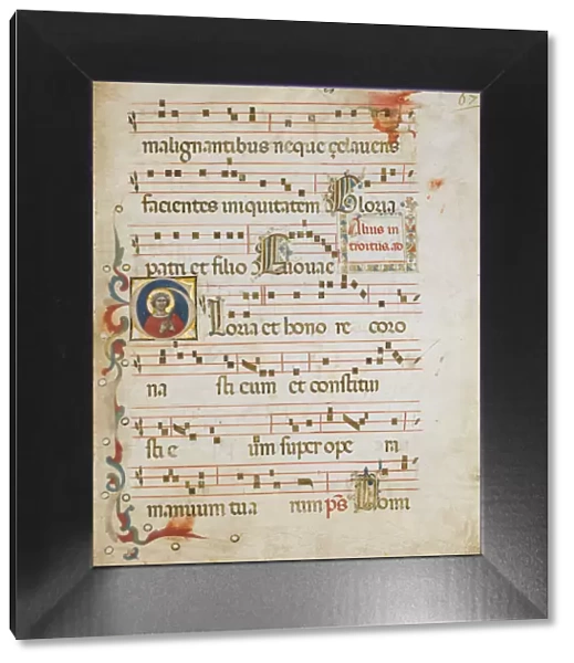 Manuscript Leaf with a female saint (possibly Dorothy) in an Initial G, from a Gradual