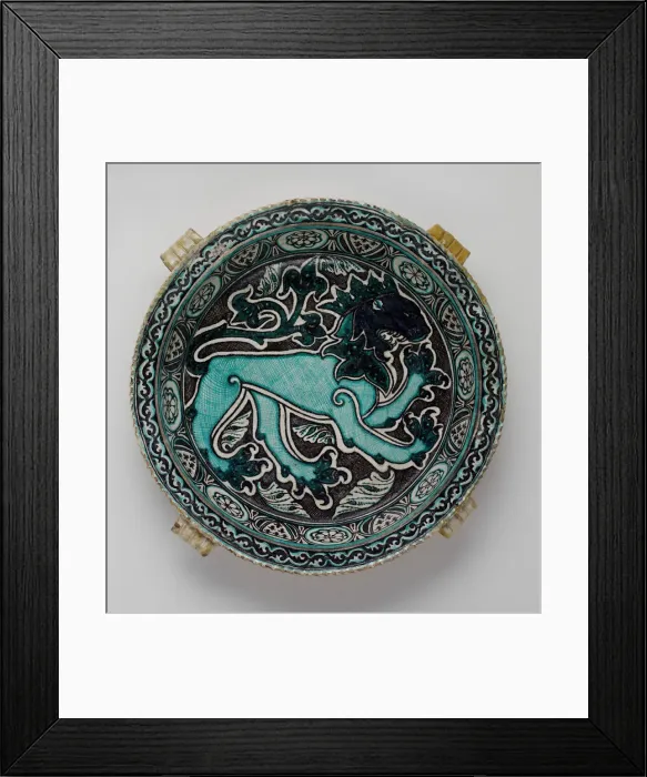Framed Print : Dish with Lion, Italian, late 14th century. Creator: Unknown Framed Print : Dish with Lion, Italian, late 14th century. Creator: Unknown