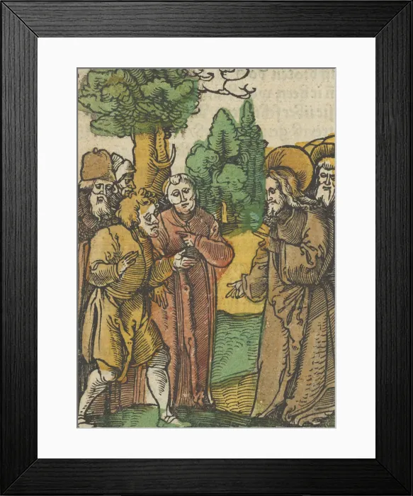Framed Print : Christ and the Pharisees, from Das Plenarium, 1517. Creator Framed Print : Christ and the Pharisees, from Das Plenarium, 1517. Creator