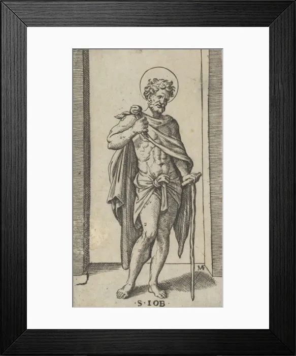Framed Print : Saint Job, wearing a cloak, from the series Piccoli Santi (Small Saints), ca. 1... ca Framed Print : Saint Job, wearing a cloak, from the series Piccoli Santi (Small Saints), ca. 1... ca