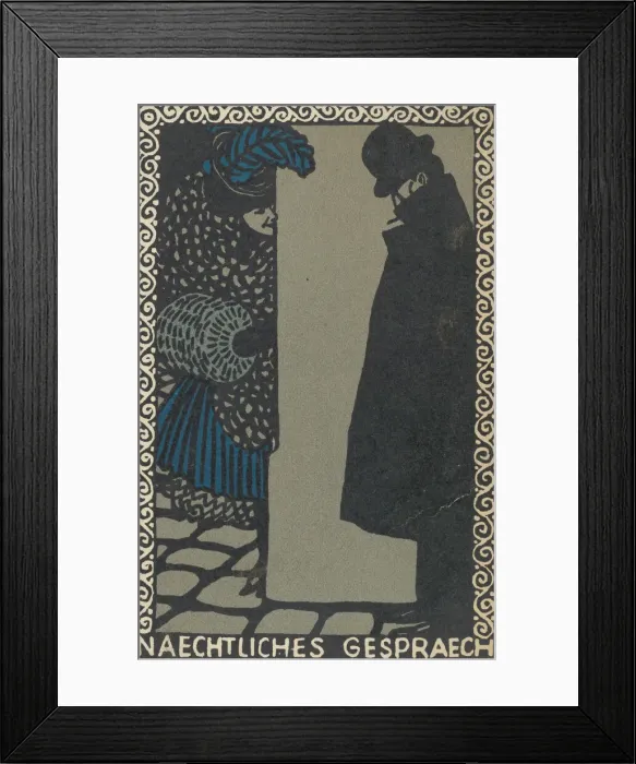 Framed Print : Nightly Conversations (Naechtliches Gespraech), 1907. Creator: Moritz Jung Framed Print : Nightly Conversations (Naechtliches Gespraech), 1907. Creator: Moritz Jung