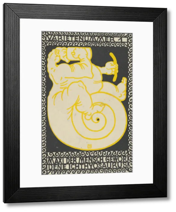 Framed Print : Variety Act 1: Maxi the Ichthyosaurus Turned Man (Varietenummer 1: Maxi der Mensch Gewor D... 1907. Creator: Moritz Jung) Framed Print : Variety Act 1: Maxi the Ichthyosaurus Turned Man (Varietenummer 1: Maxi der Mensch Gewor D... 1907. Creator: Moritz Jung)