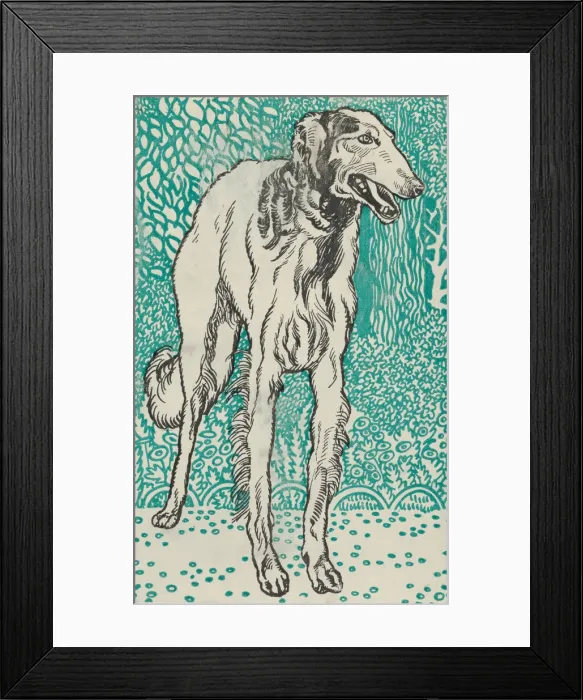 Framed Print : Greyhound, 1912. Creator: Moritz Jung