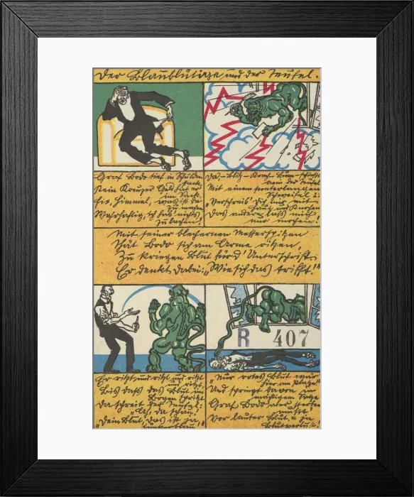 Framed Print : The Blue-Blooded Man and the Devil (Der Blaublütige und der Teufel), 1911. Creator: Moritz Jung Framed Print : The Blue-Blooded Man and the Devil (Der Blaublütige und der Teufel), 1911. Creator: Moritz Jung