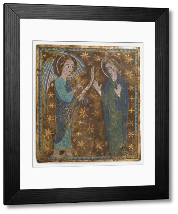 Framed Print : Plaque with the Annunciation, Catalan or Central Italian, ca. 1200-1225. Creator: Unknown Framed Print : Plaque with the Annunciation, Catalan or Central Italian, ca. 1200-1225. Creator: Unknown
