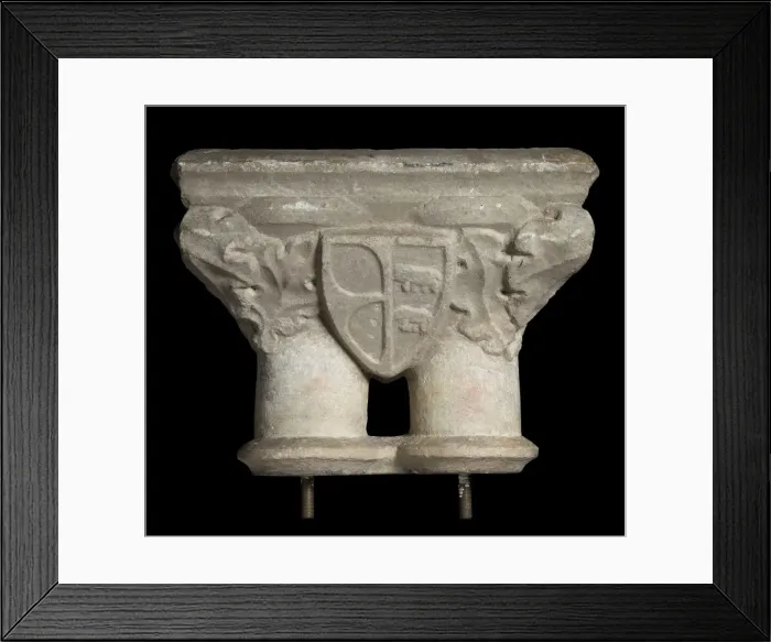 Framed Print : Double Column, French, 13th-14th century. Creator: Unknown Framed Print : Double Column, French, 13th-14th century. Creator: Unknown