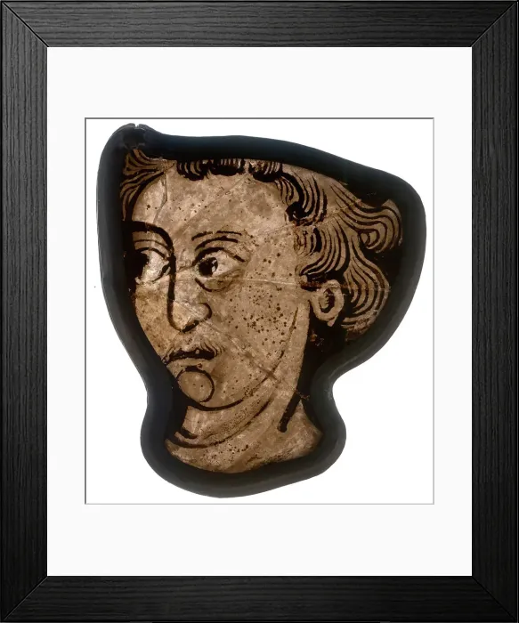 Framed Print : Glass Fragment, French, 1200-1215. Creator: Unknown Framed Print : Glass Fragment, French, 1200-1215. Creator: Unknown