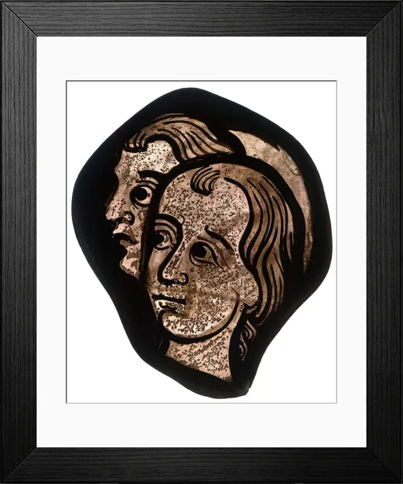 Framed Print : Glass Fragment, French, 1200-1215. Creator: Unknown Framed Print : Glass Fragment, French, 1200-1215. Creator: Unknown