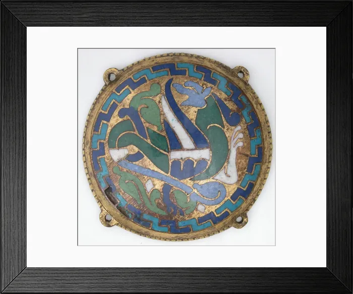 Framed Print : Winged Dragon (one of five medallions from a coffret), French, ca. 1110-30 Framed Print : Winged Dragon (one of five medallions from a coffret), French, ca. 1110-30