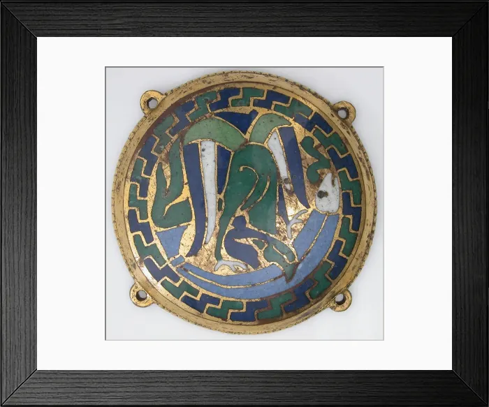 Framed Print : Eagle Attacking a Fish (one of five medallions from a coffret), French, ca. 1110-30 Framed Print : Eagle Attacking a Fish (one of five medallions from a coffret), French, ca. 1110-30