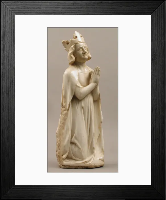 Framed Print : King, from a group of Donor Figures including a King, Queen, and Prince, French, ca. 1350 Framed Print : King, from a group of Donor Figures including a King, Queen, and Prince, French, ca. 1350
