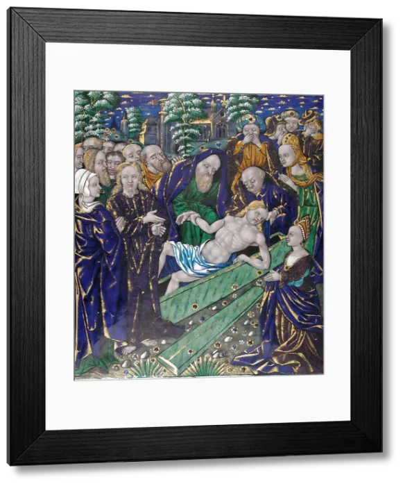 Framed Print : Plaque with the Raising of Lazarus, French, first half 16th century. Creator: Unknown Framed Print : Plaque with the Raising of Lazarus, French, first half 16th century. Creator: Unknown