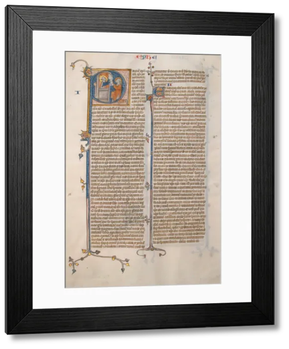 Framed Print : Manuscript Leaf with the Opening of the Epistle of Saint Paul to the Ephesians, French Framed Print : Manuscript Leaf with the Opening of the Epistle of Saint Paul to the Ephesians, French