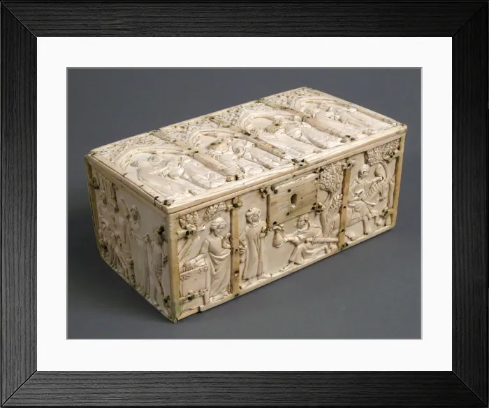 Framed Print : Casket, French, 14th century. Creator: Unknown Framed Print : Casket, French, 14th century. Creator: Unknown