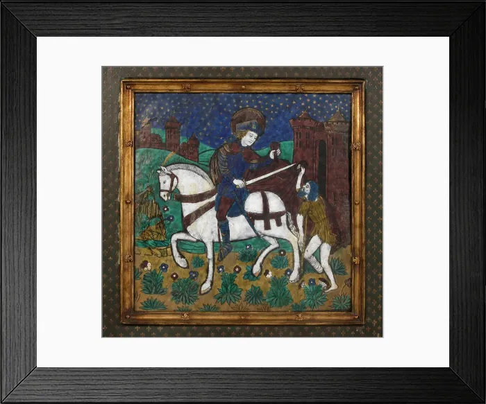 Framed Print : Plaque with St. Martin and the Beggar, French, 16th century. Creator: Unknown Framed Print : Plaque with St. Martin and the Beggar, French, 16th century. Creator: Unknown