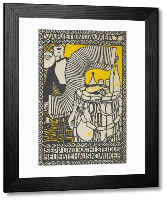 Framed Print : Variety Act 7: Sepp and Kathi Steidler, Popular House Comedians (Varietenummer 7: Sepp und... 1907. Creator: Moritz Jung) Framed Print : Variety Act 7: Sepp and Kathi Steidler, Popular House Comedians (Varietenummer 7: Sepp und... 1907. Creator: Moritz Jung)