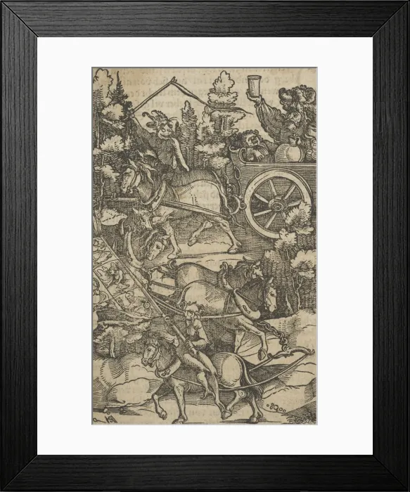 Framed Print : The Drunken Man on a Chariot on his Way to Hell, from Hymmelwagen auff dem, wer wol lebt Framed Print : The Drunken Man on a Chariot on his Way to Hell, from Hymmelwagen auff dem, wer wol lebt
