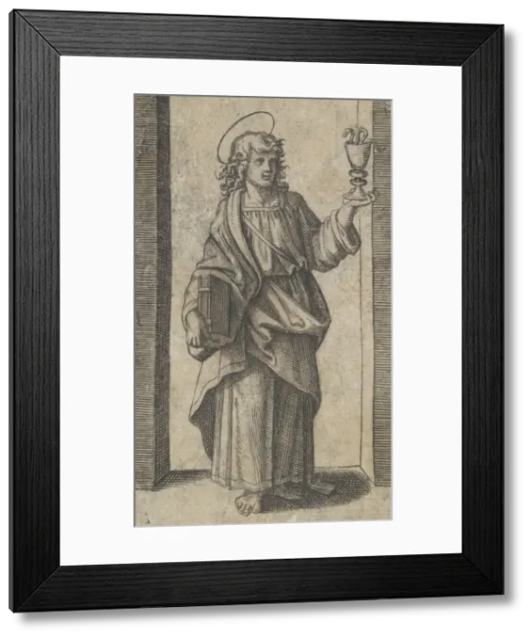 Framed Print : Saint John, book in right hand chalice in left, from the series Piccoli Santi (... ca Framed Print : Saint John, book in right hand chalice in left, from the series Piccoli Santi (... ca