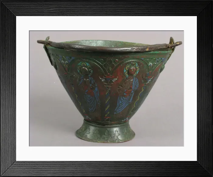 Framed Print : Situla (Bucket for Holy Water) with Saint Peter and Other Saints, Probably Apostles, ca Framed Print : Situla (Bucket for Holy Water) with Saint Peter and Other Saints, Probably Apostles, ca