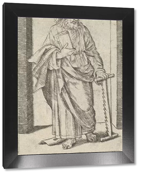Saint Simon, a saw in his lowered left hand, from the series Piccoli Santi (Sma... ca
