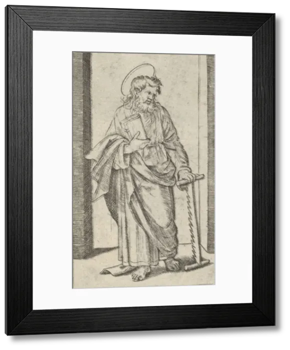 Framed Print : Saint Simon, a saw in his lowered left hand, from the series Piccoli Santi (Sma... ca Framed Print : Saint Simon, a saw in his lowered left hand, from the series Piccoli Santi (Sma... ca