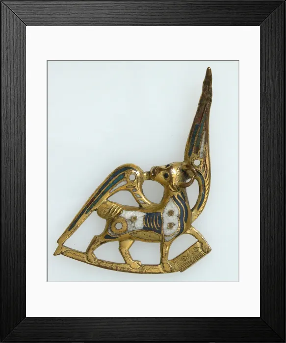 Framed Print : The Ox of Saint Luke (one of two appliques from a book cover), French, ca. 1200-1225 Framed Print : The Ox of Saint Luke (one of two appliques from a book cover), French, ca. 1200-1225