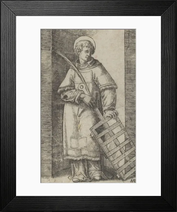 Framed Print : Saint Vincent, left hand resting on a grill, from the series Piccoli Santi (Sma... ca Framed Print : Saint Vincent, left hand resting on a grill, from the series Piccoli Santi (Sma... ca
