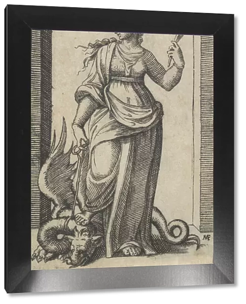 Saint Margaret standing, a dragon at the left, from the series Piccoli Santi (S... ca