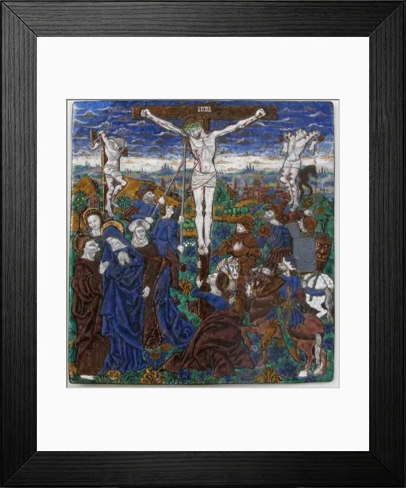 Framed Print : Plaque with the Crucifixion, French, 15th century. Creator: Monvaerni Framed Print : Plaque with the Crucifixion, French, 15th century. Creator: Monvaerni