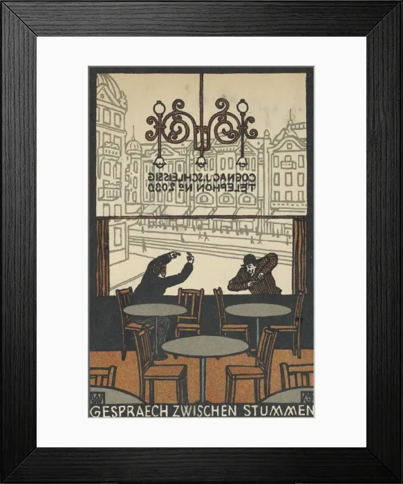 Framed Print : Conversation between Mutes (Gespraech zwischen Stummen), 1907. Creator: Moritz Jung Framed Print : Conversation between Mutes (Gespraech zwischen Stummen), 1907. Creator: Moritz Jung