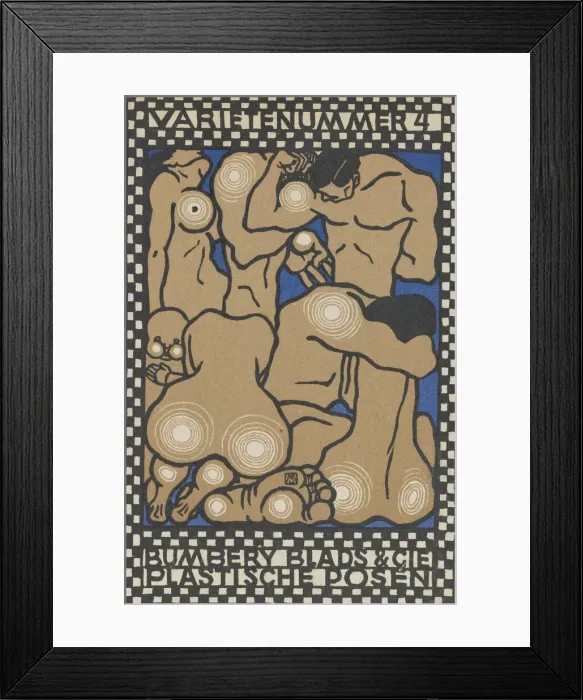 Framed Print : Vaudeville Act 4: Bumbery Blads & Cie, Plastic Poses (Varietenummer 4: Bumbery Blads & Cie... 1907. Creator: Moritz Jung) Framed Print : Vaudeville Act 4: Bumbery Blads & Cie, Plastic Poses (Varietenummer 4: Bumbery Blads & Cie... 1907. Creator: Moritz Jung)