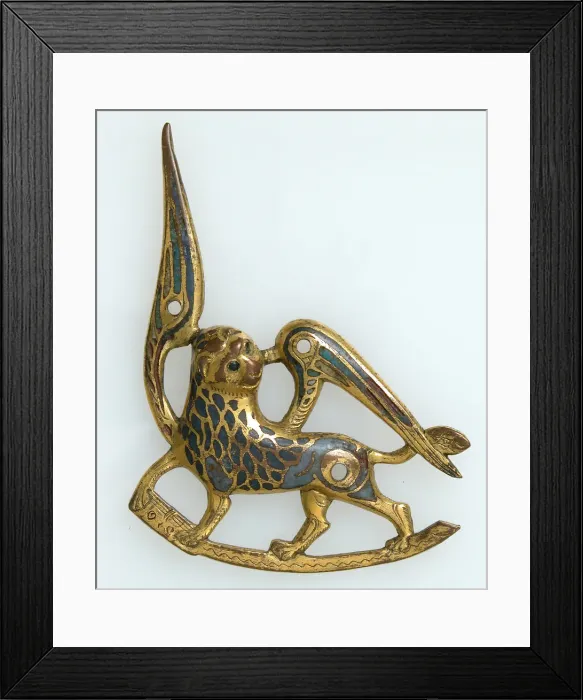 Framed Print : The Lion of Saint Mark (one of two appliques from a book cover), French, ca Framed Print : The Lion of Saint Mark (one of two appliques from a book cover), French, ca