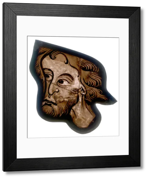 Framed Print : Glass Fragment, French, 1200-1215. Creator: Unknown Framed Print : Glass Fragment, French, 1200-1215. Creator: Unknown