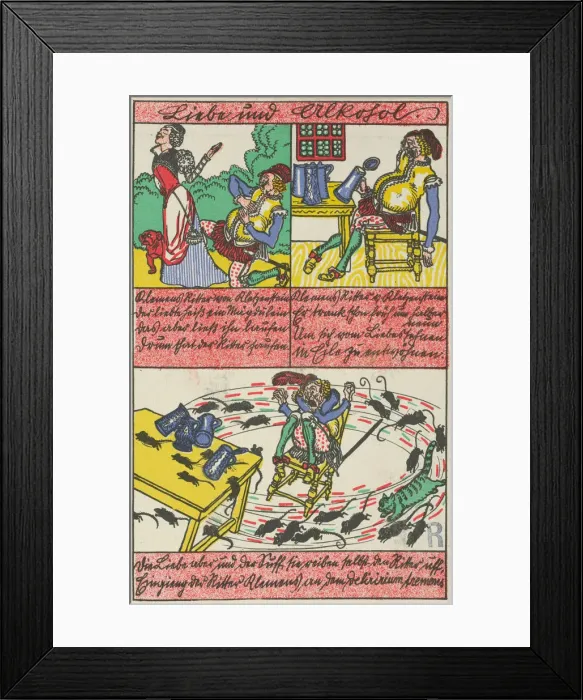 Framed Print : Love and Alcohol (Liebe und Alkohol), 1911. Creator: Moritz Jung Framed Print : Love and Alcohol (Liebe und Alkohol), 1911. Creator: Moritz Jung