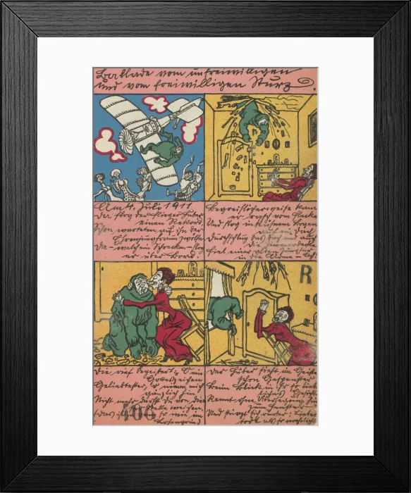 Framed Print : Ballad of the Involuntary and Voluntary Fall (Ballade vom unfreiwilligen und vom freiwilli... 1911. Creator: Moritz Jung) Framed Print : Ballad of the Involuntary and Voluntary Fall (Ballade vom unfreiwilligen und vom freiwilli... 1911. Creator: Moritz Jung)