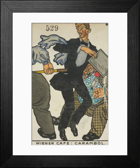 Framed Print : Viennese Cafe: Carambole (Wiener Cafe: Carabol), 1911. Creator: Moritz Jung Framed Print : Viennese Cafe: Carambole (Wiener Cafe: Carabol), 1911. Creator: Moritz Jung