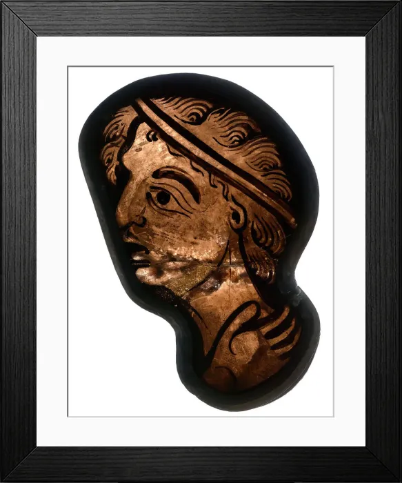Framed Print : Glass Fragment, French, 1200-1215. Creator: Unknown Framed Print : Glass Fragment, French, 1200-1215. Creator: Unknown
