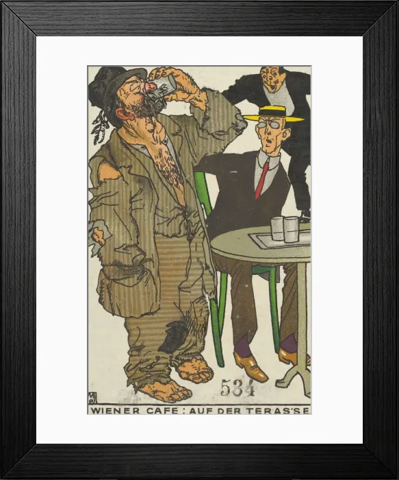 Framed Print : Viennese Cafe: On the Terrace (Wiener Cafe: Auf der Terasse), 1911. Creator: Moritz Jung Framed Print : Viennese Cafe: On the Terrace (Wiener Cafe: Auf der Terasse), 1911. Creator: Moritz Jung
