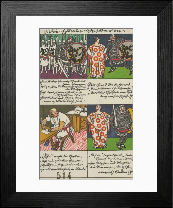Framed Print : The Clever Lady Knight (Die schlaue Ritterin), 1911. Creator: Moritz Jung Framed Print : The Clever Lady Knight (Die schlaue Ritterin), 1911. Creator: Moritz Jung